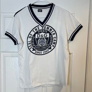 D&G White and Blue Graphic Tee